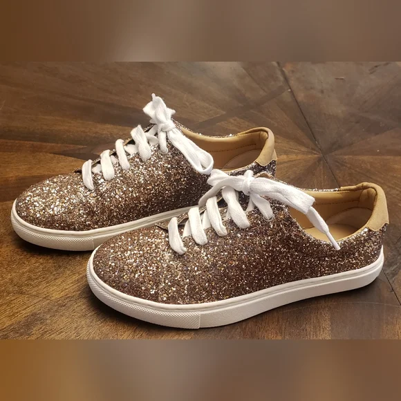 Banana Republic Gold Glitter Shoes s6 - Picture 9 of 12